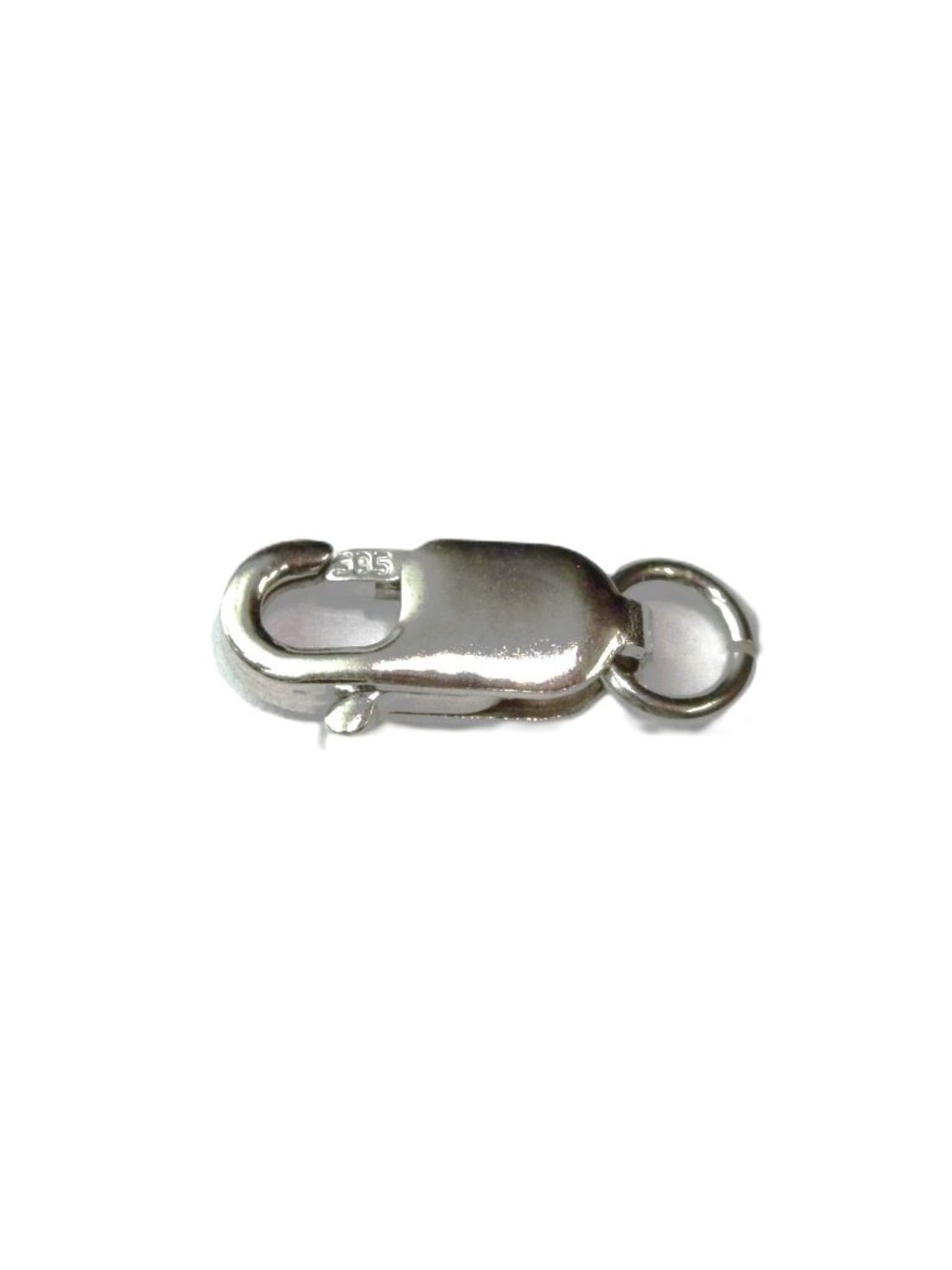 Italian 10K White Gold Lobster Claw Clasp 8.4mm with Jump Ring - Rhodium Plated